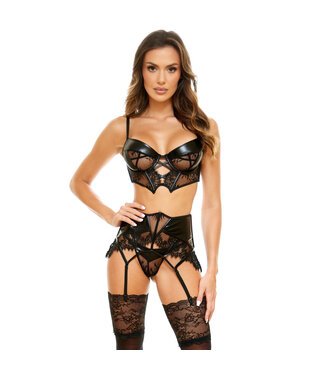 Beauty Night Fashion Leonela 3-delig lingerie setje zwart