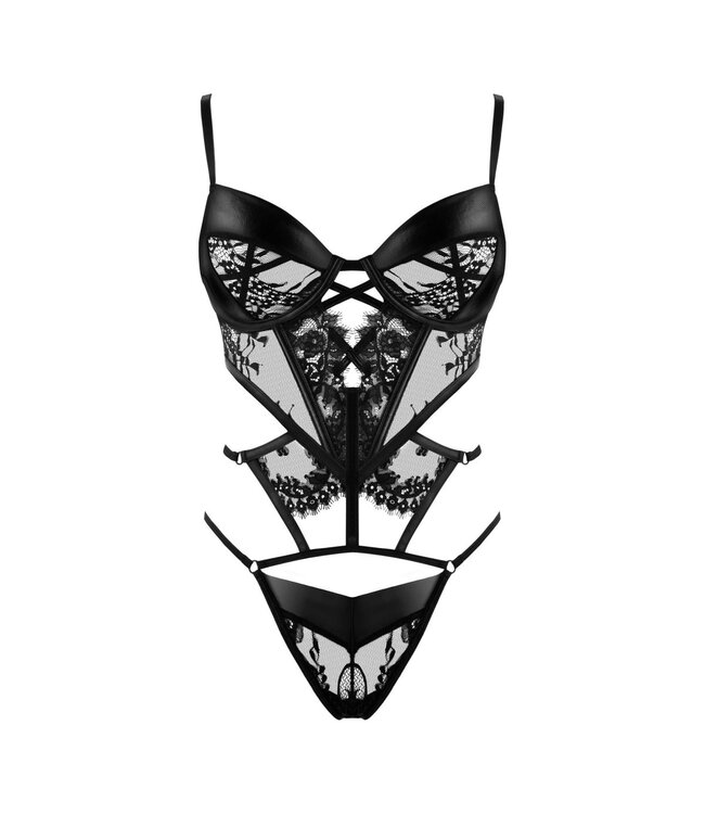 Beauty Night Fashion Super sexy teddy zwart Leonela