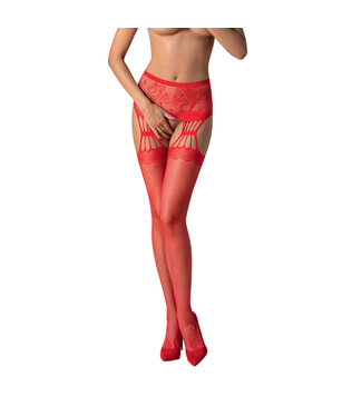 Passion-Exklusiv Panty Dana open kruisje rood