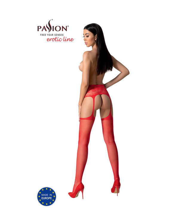Passion-Exklusiv Panty Frida open kruisje rood