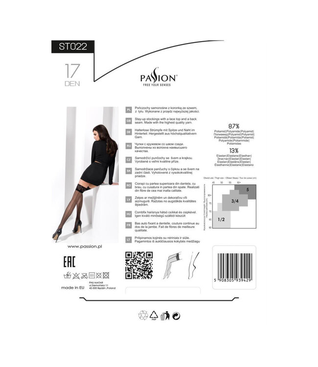 Passion-Exklusiv Zwarte Naadkousen Hold up