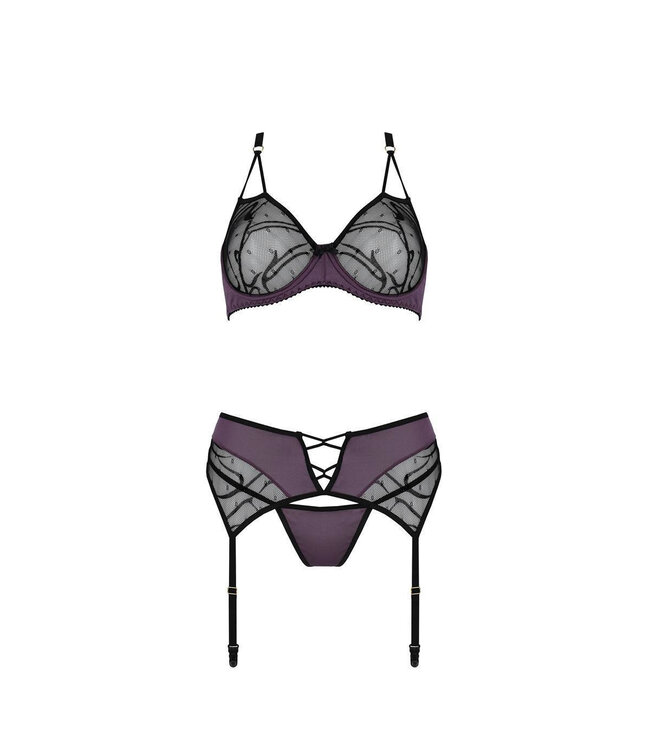 Casmir Marietta 3-delig setje zwart-paars