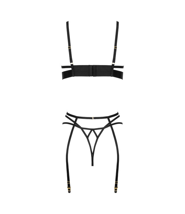 Kotek Zwarte 3-delige lingerieset Lacina