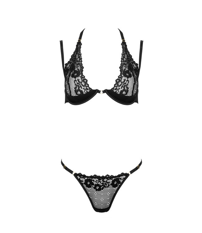 Kotek Zwarte lingerieset Lacina