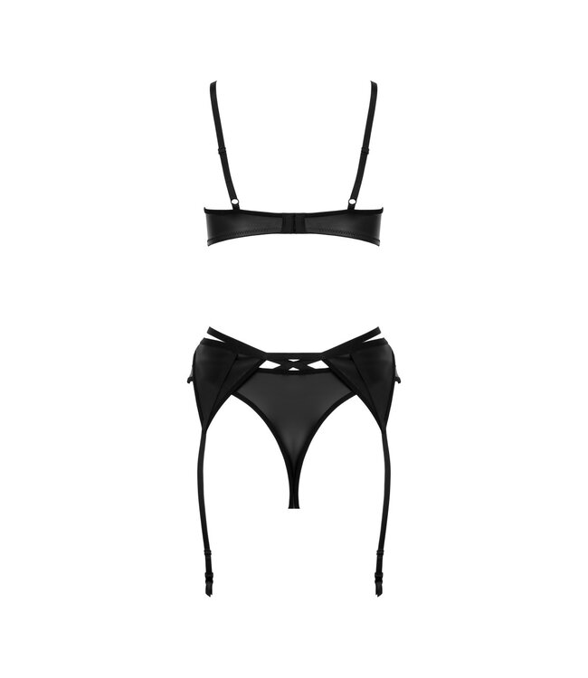 Kotek Zwarte 3-delige lingerieset Blackelia