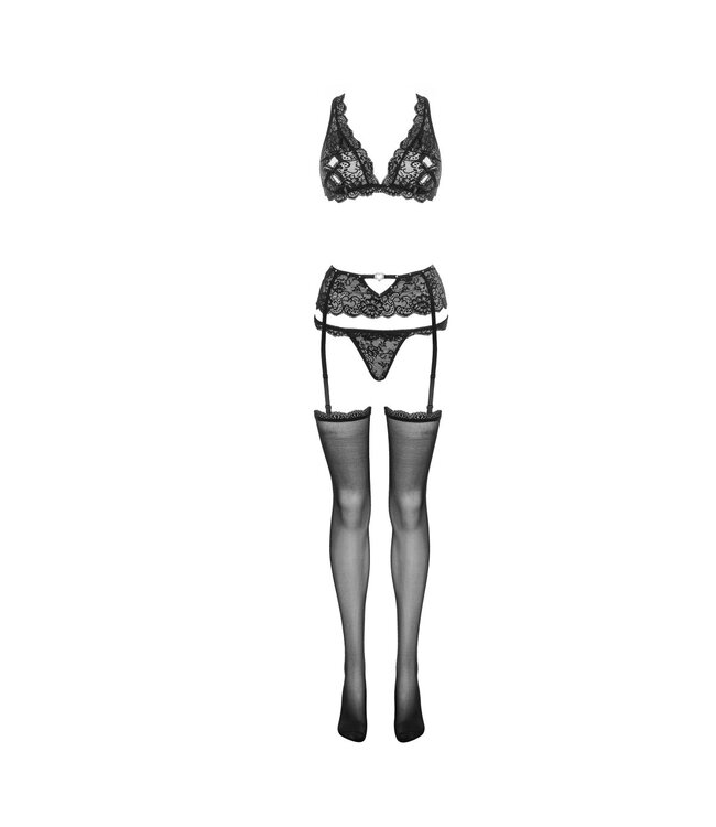 LivCo Corsetti Fashion Sexy lingeriesetje 4-delig in het zwart - Esmenna