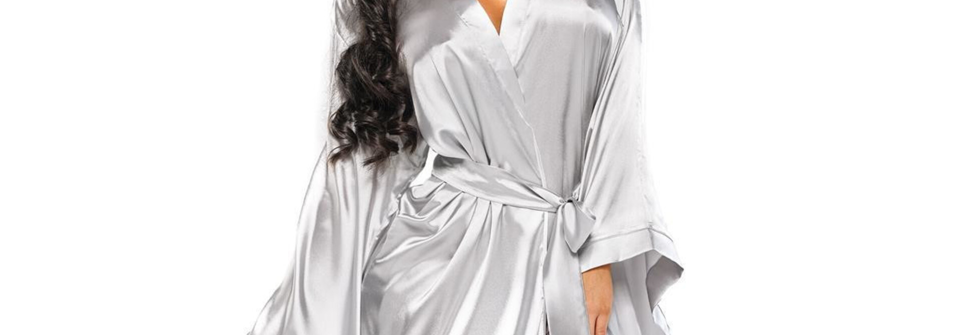 Samria peignoir & string zilver