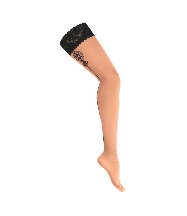 Kotek H022 hold ups nocciola-zwart 20den