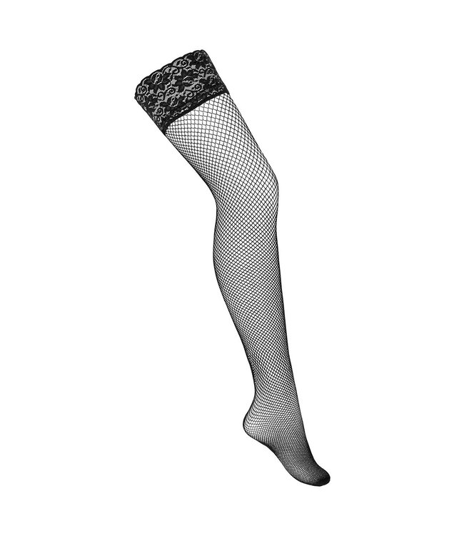 Kotek H036 visnet hold ups zwart - grote maten