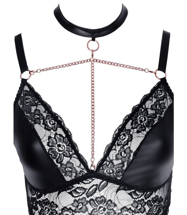 Cotelli Soft BH met open kruis jarretel broekje