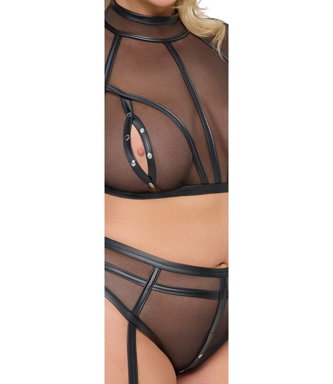 Cotelli Topje open tepel met string