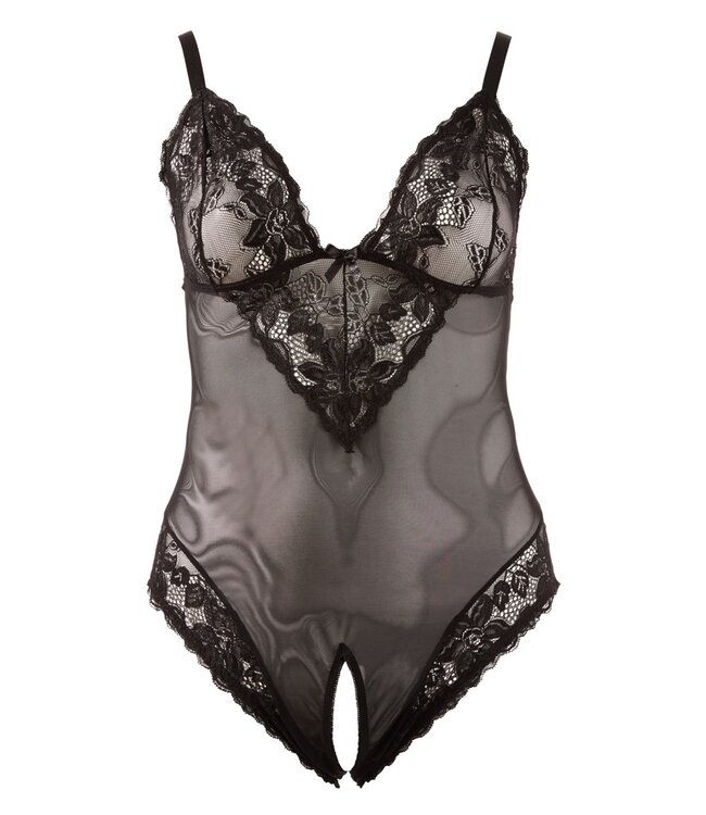 Cotelli Body semi transparant open kruisje