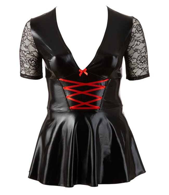 Cotelli Zwart rood jurkje met kant