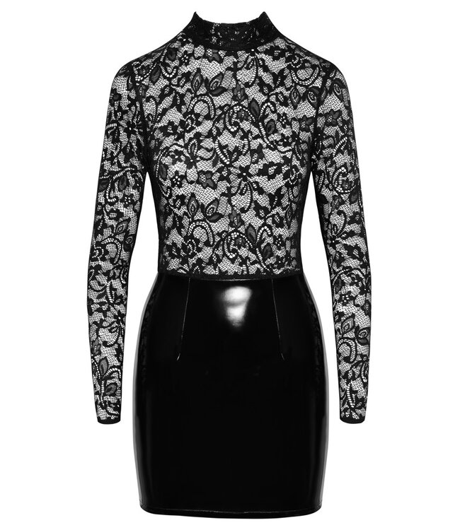 Black Level Mini jurkje met kant en vinyl