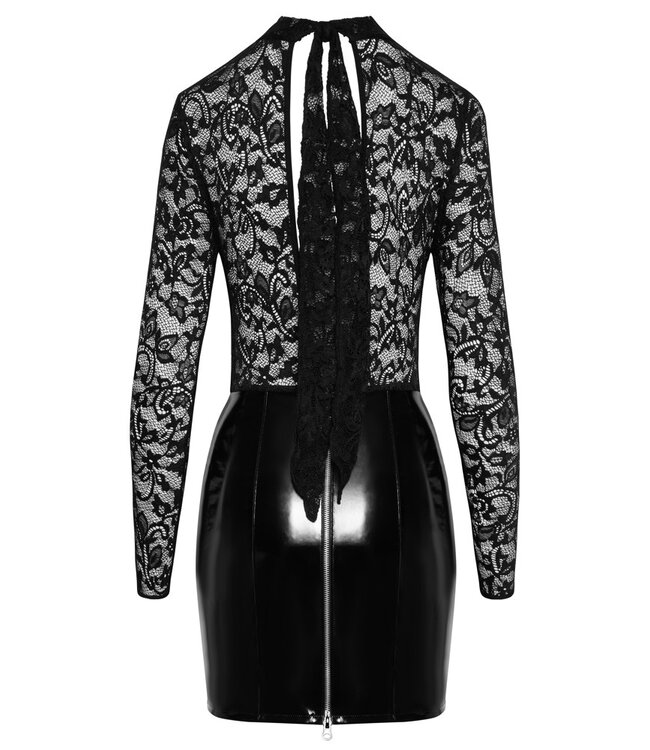 Black Level Mini jurkje met kant en vinyl