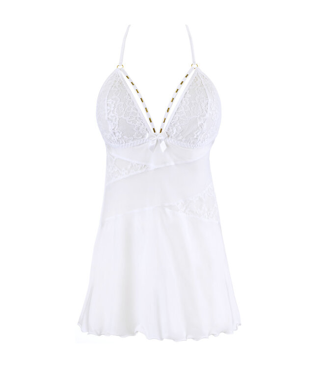 Axami Axami Seraphine - Babydoll met bijpassende string in wit