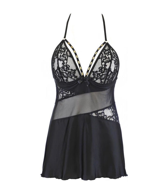 Axami Axami Seraphine - Babydoll met bijpassende string in zwart