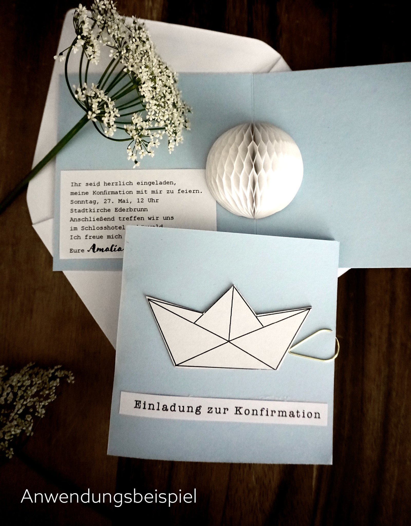 Bella DIY-Set für Einladung zu Kommunion & Konfirmation I Bella