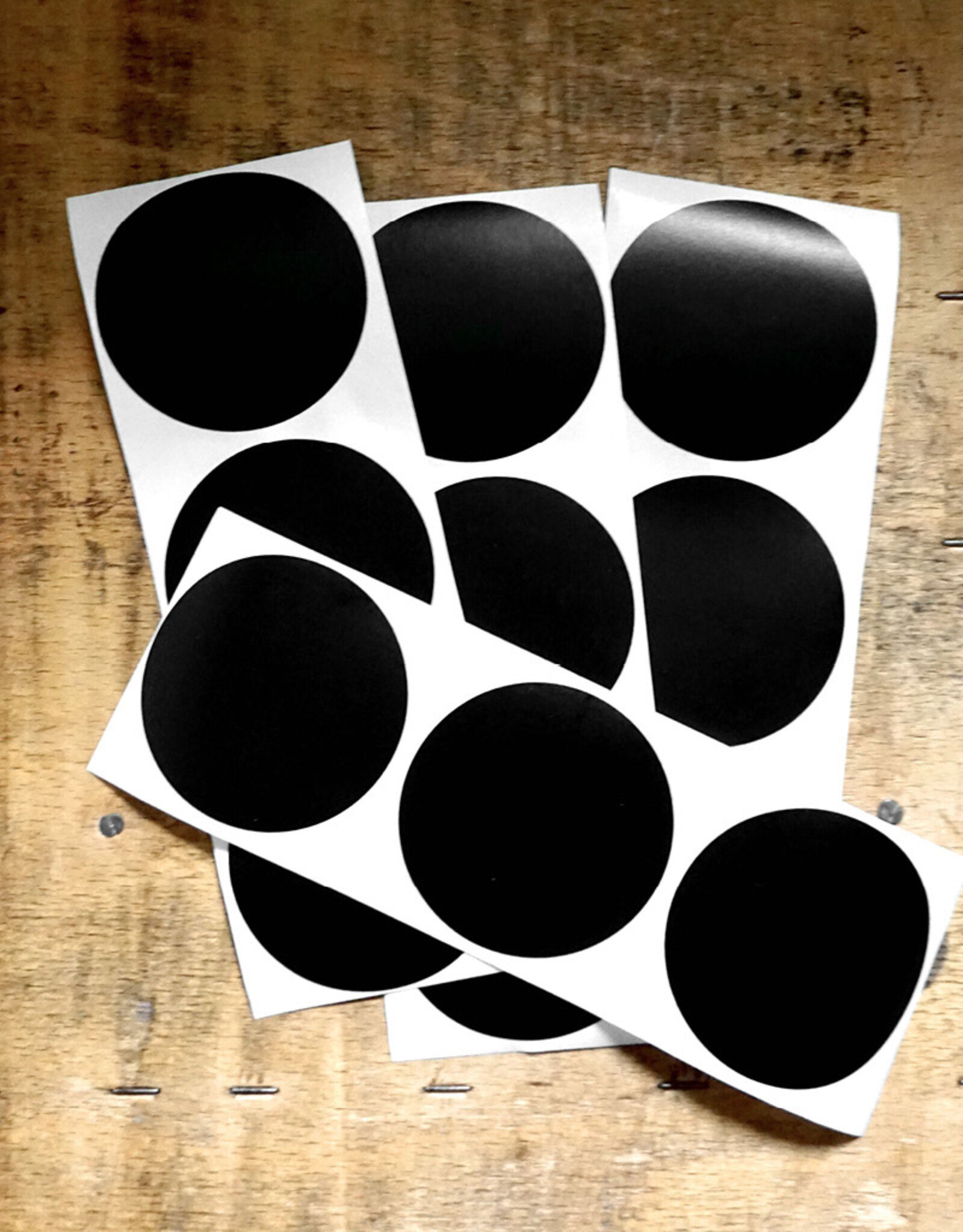 Zubehör Große, runde Sticker in Schwarz I 12 Stück
