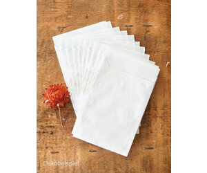 50 Kleine Kraftpapier-Partytüten Mit Griffen – 15 X 21 X 8 Cm, 120 G/m², Weiß – Für Geschenke & Süßigkeiten