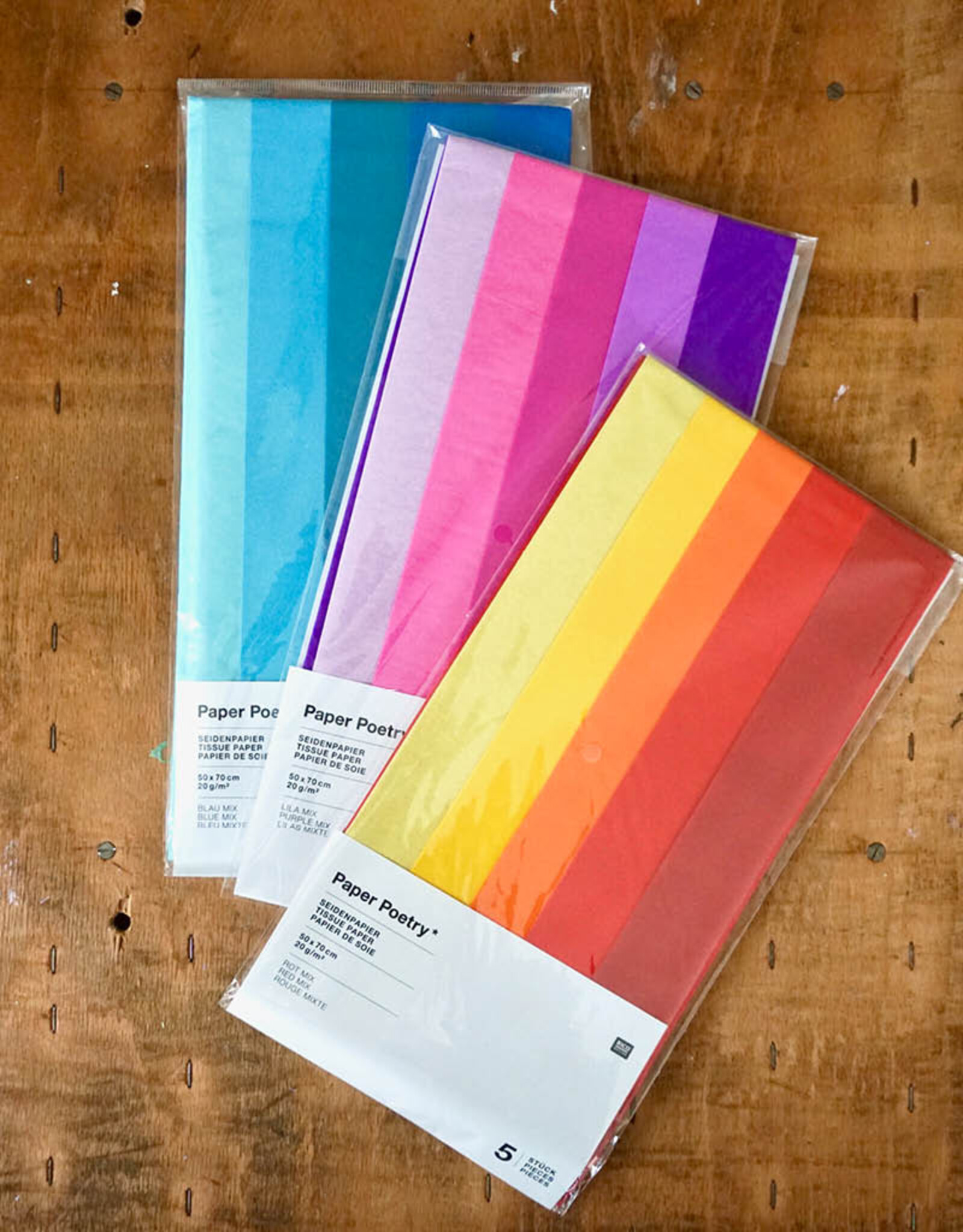 Tissue Paper I various colours I Paper Poetry I 5 Sheets
