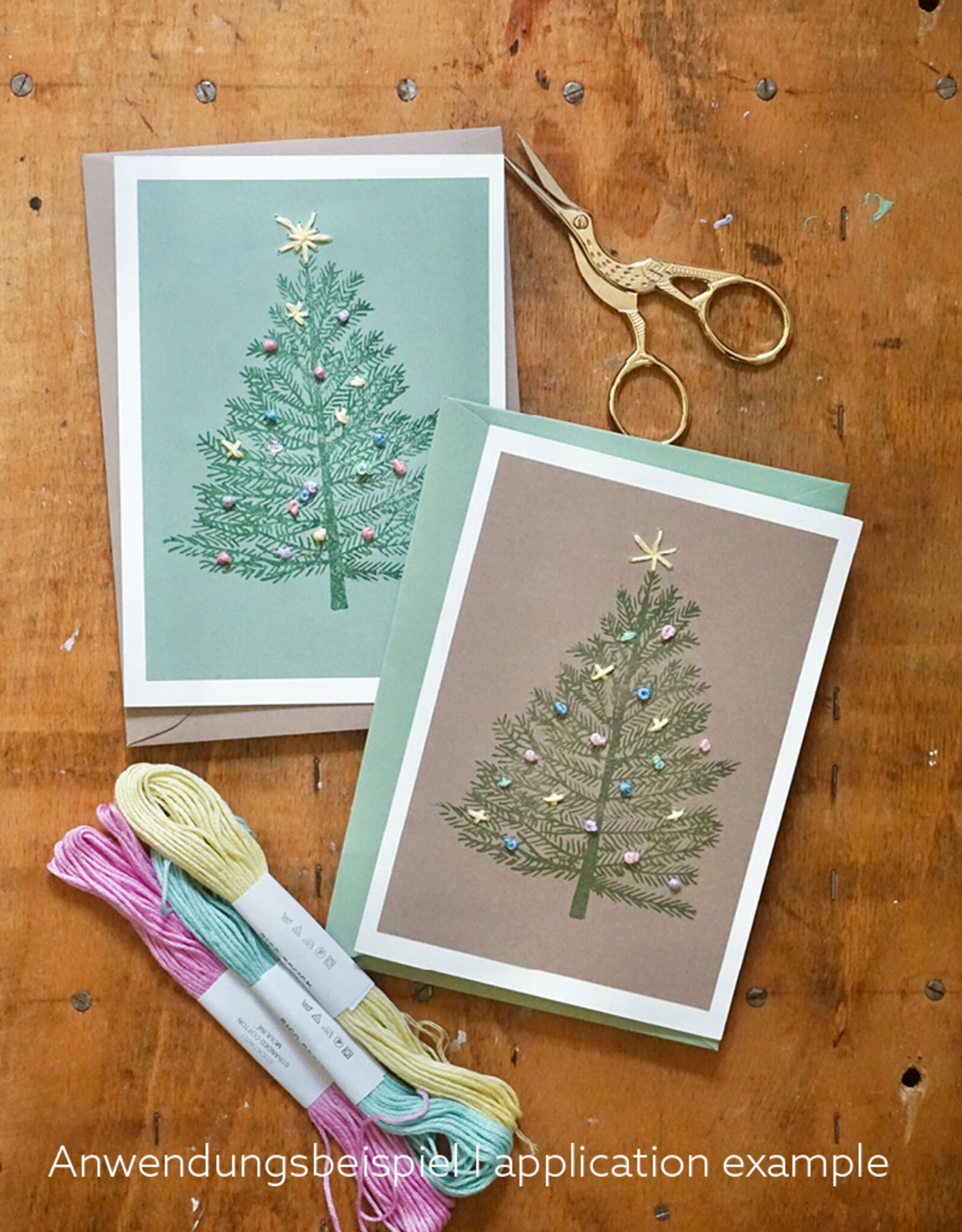 DIY Set Bastelset für 10 Weihnachtskarten I Noël Pastel