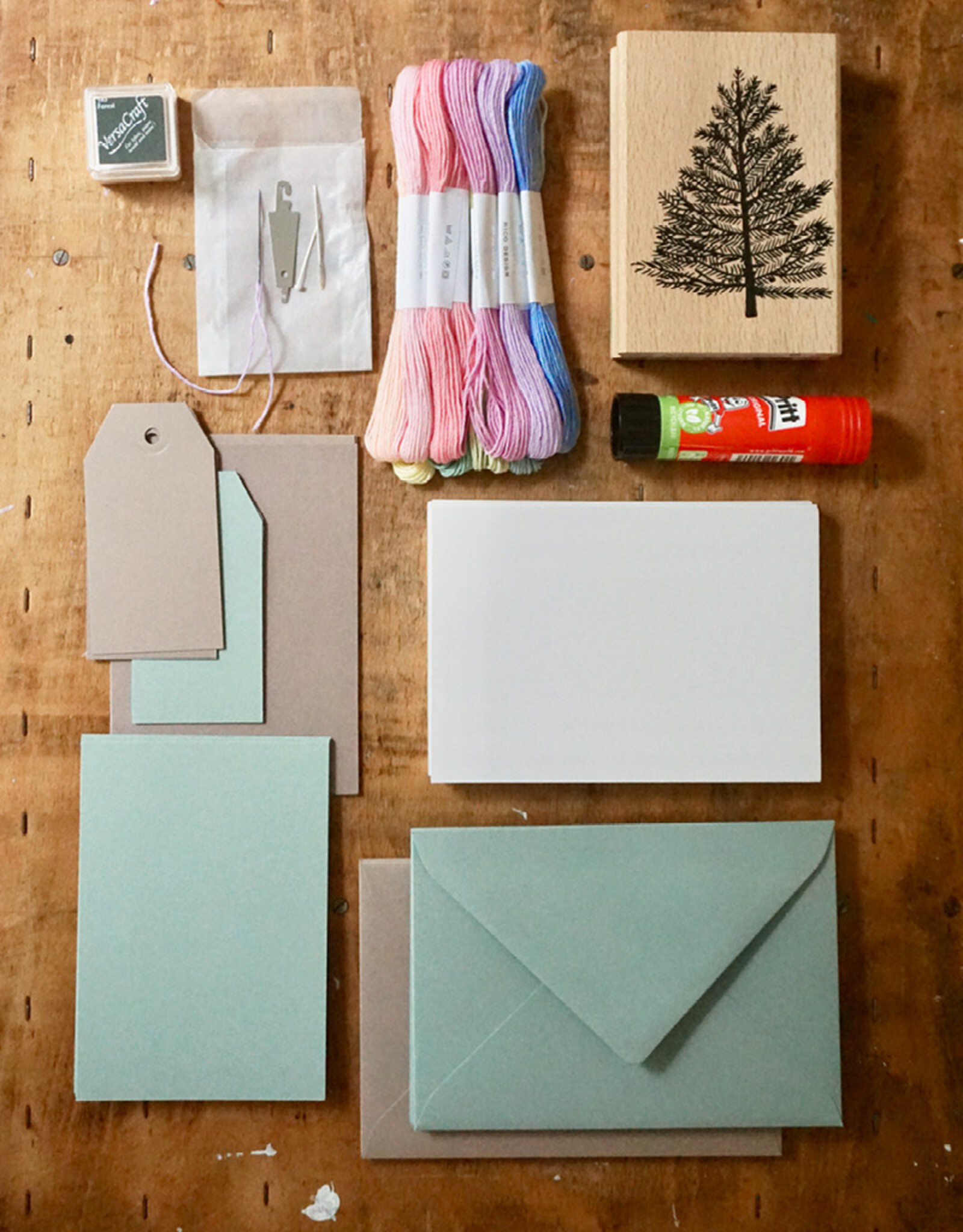 DIY Set Bastelset für 10 Weihnachtskarten I Noël Pastel