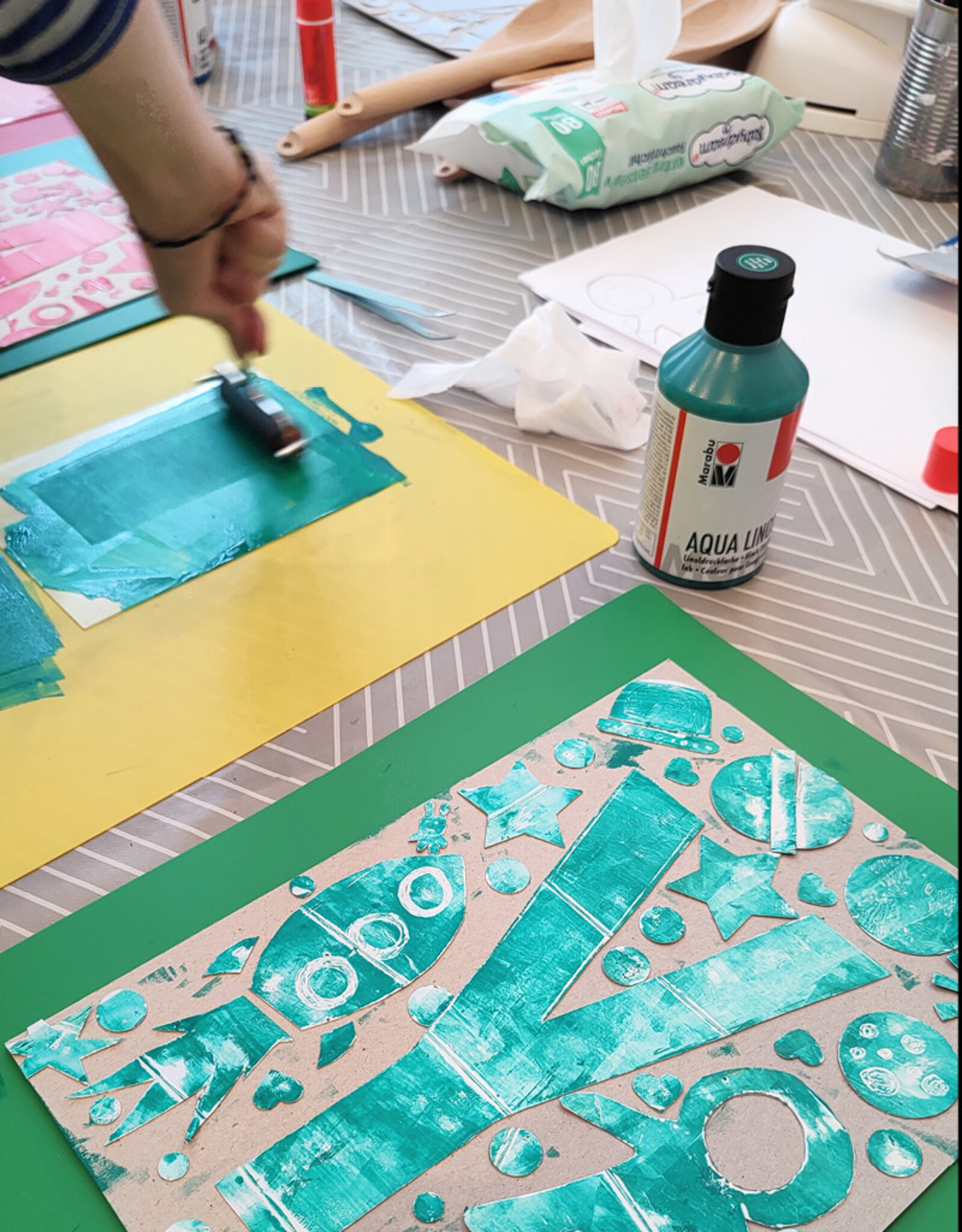 Familienworkshop I  Kinderposter  I Upcycling-Druck