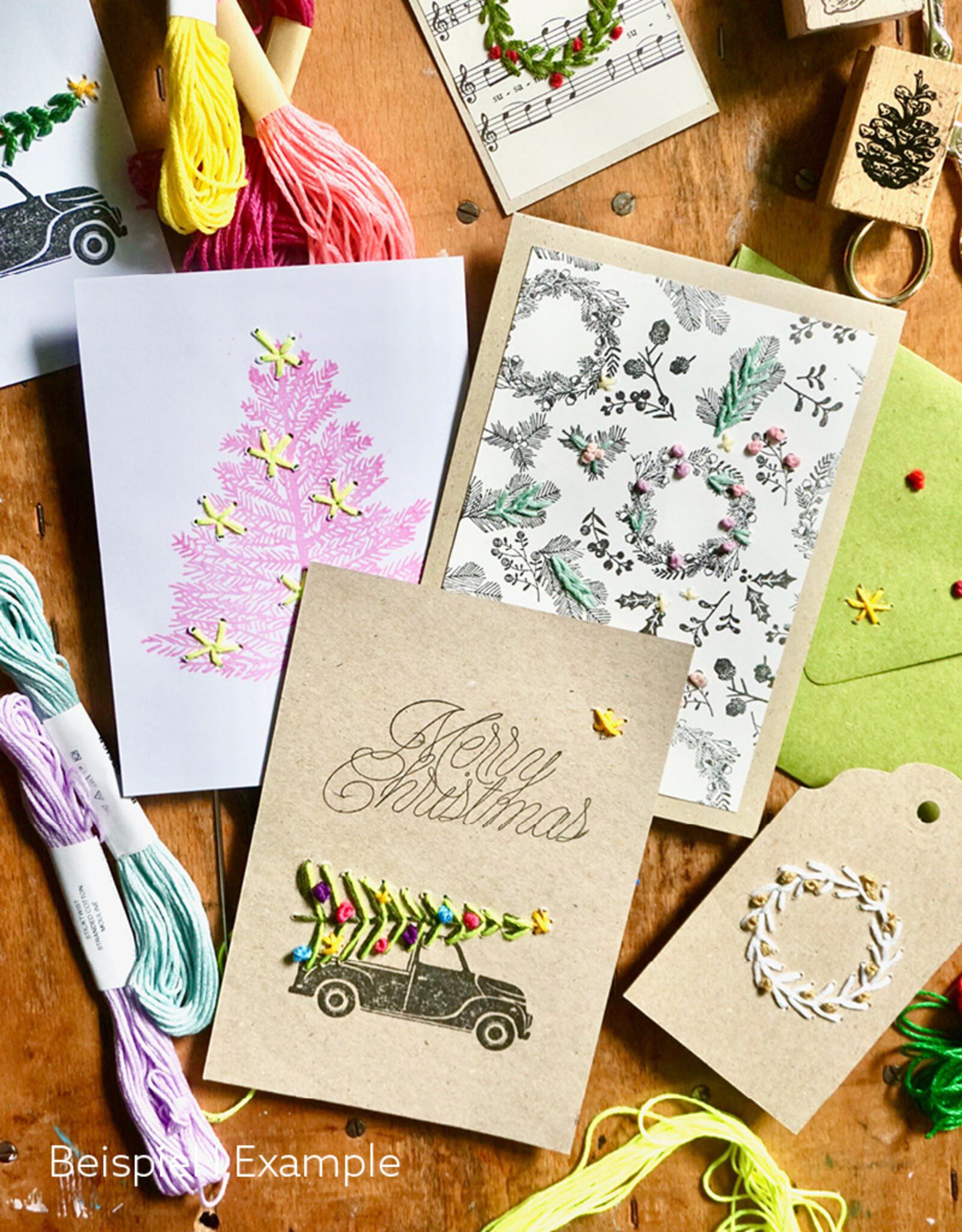 Workshop I Stempeln & Sticken I Weihnachtskarten