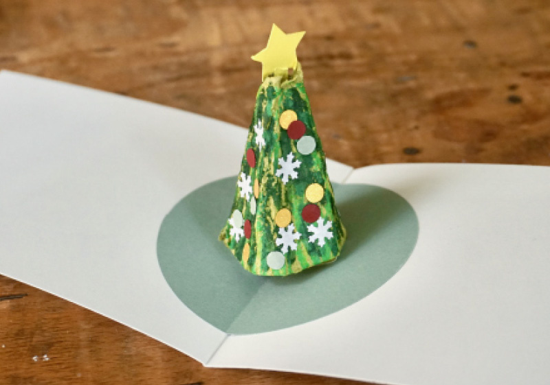 Anleitung Upcycling Popup-Weihnachtskarte