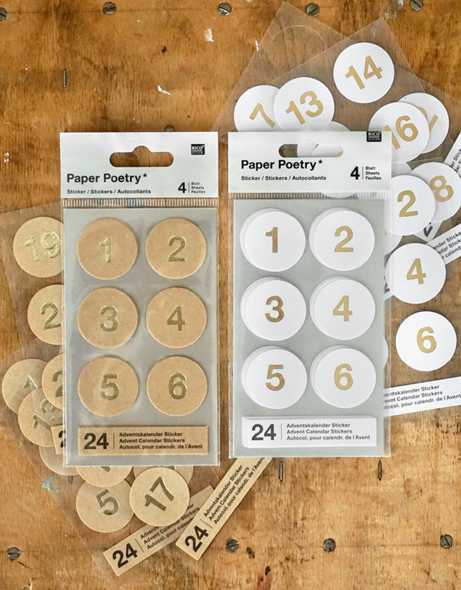 Advent calendar stickers | Numbers 1-24