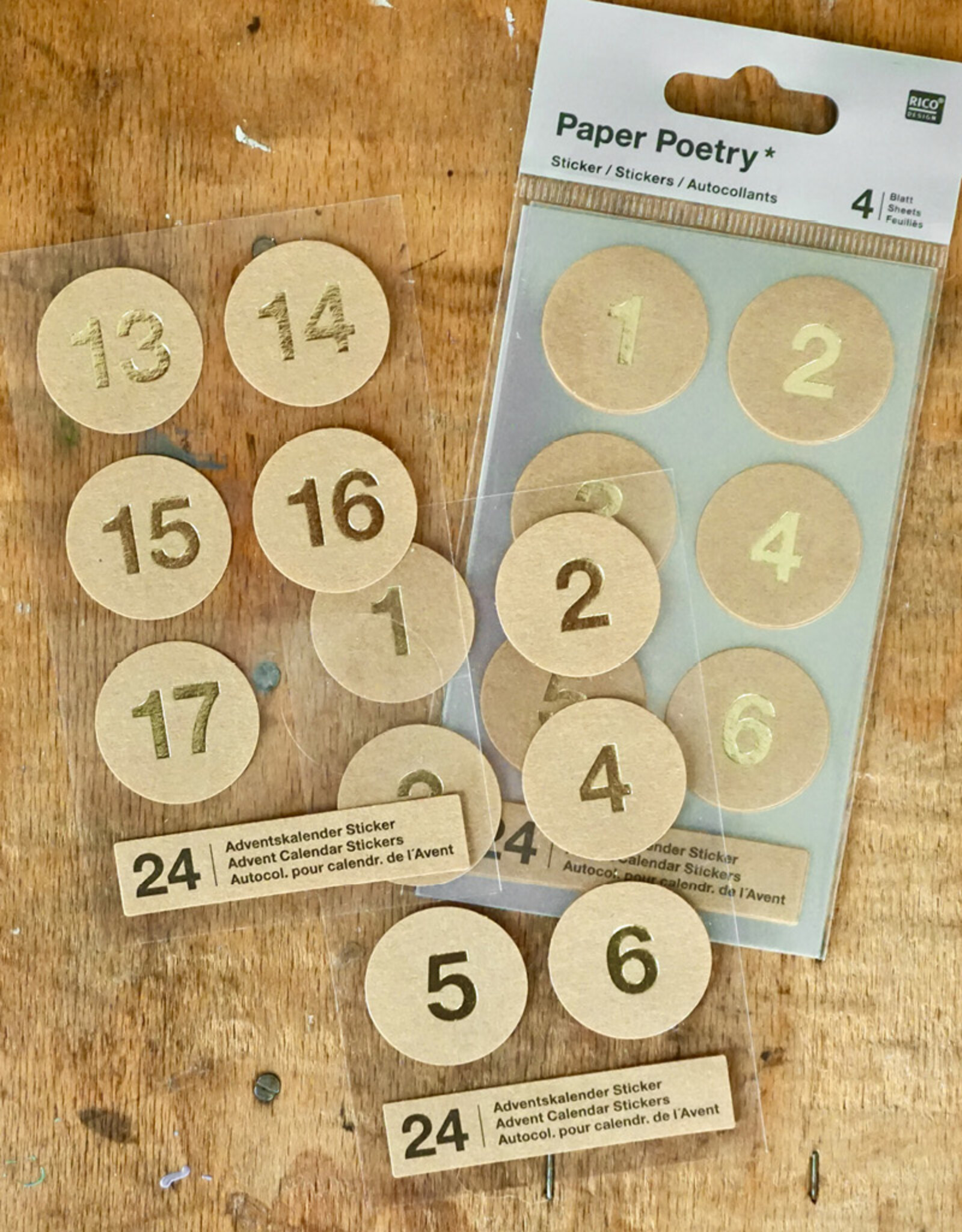 Advent calendar stickers | Numbers 1-24