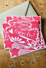 Christams Cards Set I Frohes Fest I Red I 5 cards including envelopes