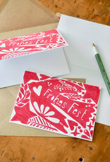 Christams Cards Set I Frohes Fest I Red I 5 cards including envelopes