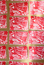 Christams Cards Set I Frohes Fest I Red I 5 cards including envelopes