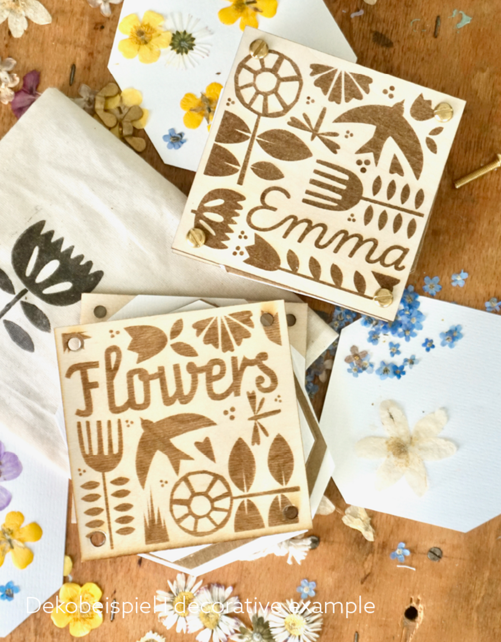 DIY Set Mini-Blumenpresse mit Beutel I Personalisierbar