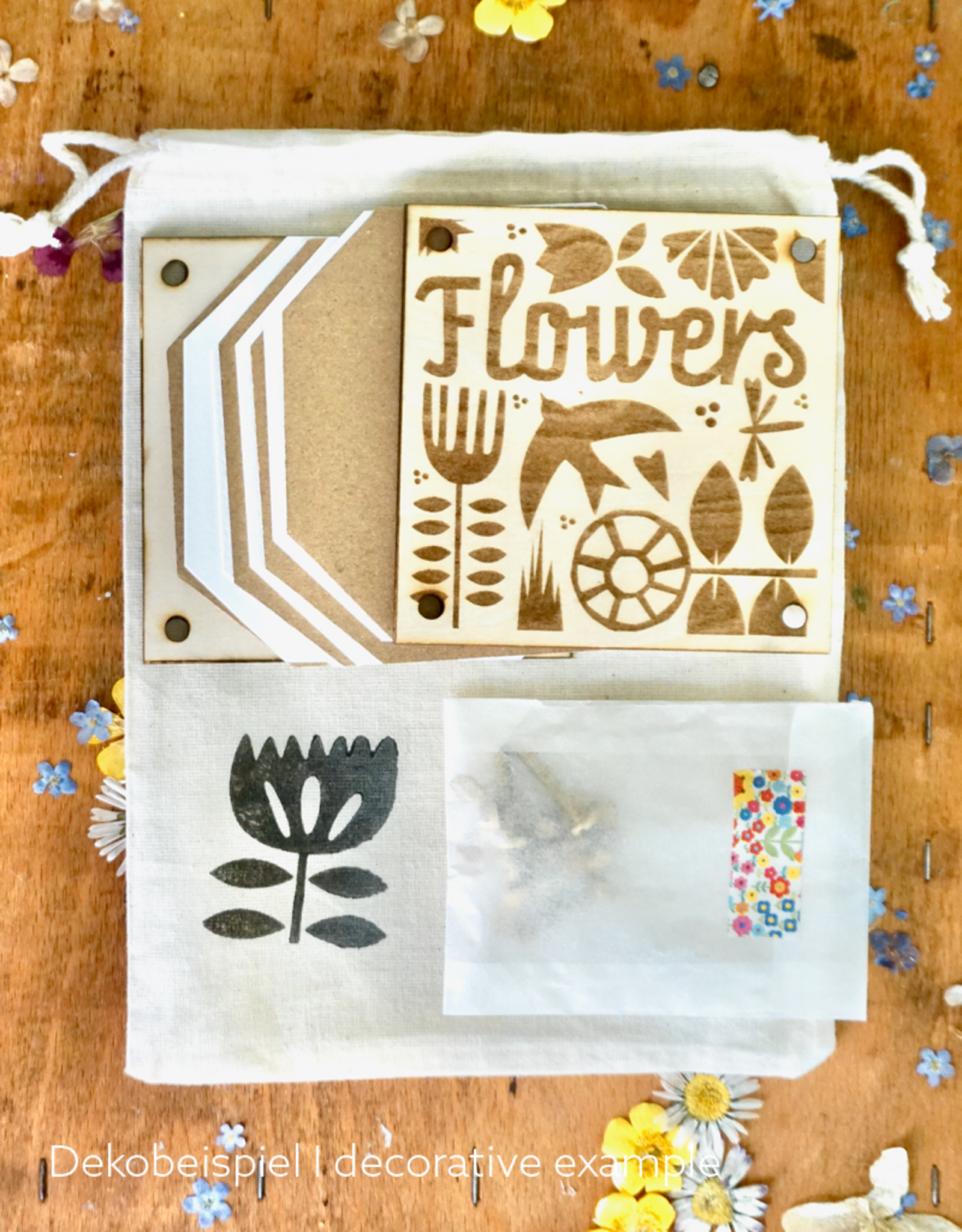 DIY Set Mini-Blumenpresse mit Beutel I Personalisierbar