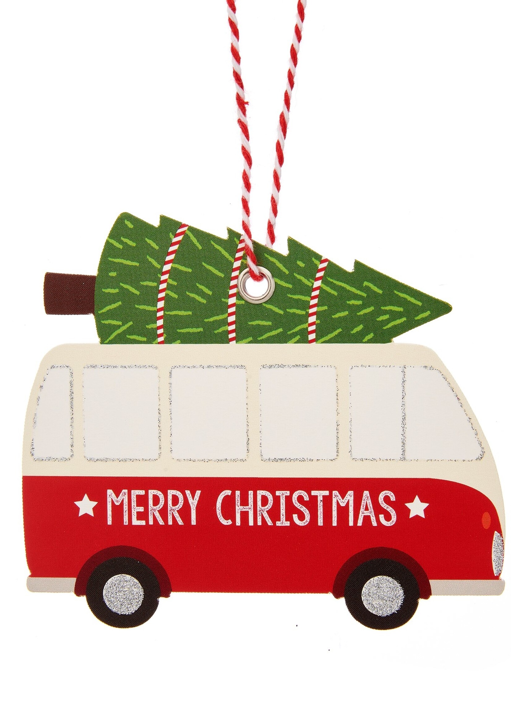 Sass & Belle Kerstcamper kerstcadeaukaartjes / cadeau labels set van 6