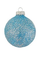 Kerstballen met Lichtblauwe Glitters