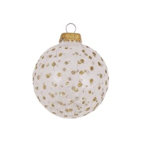 Kerstballen met Gouden Glitter Stippen