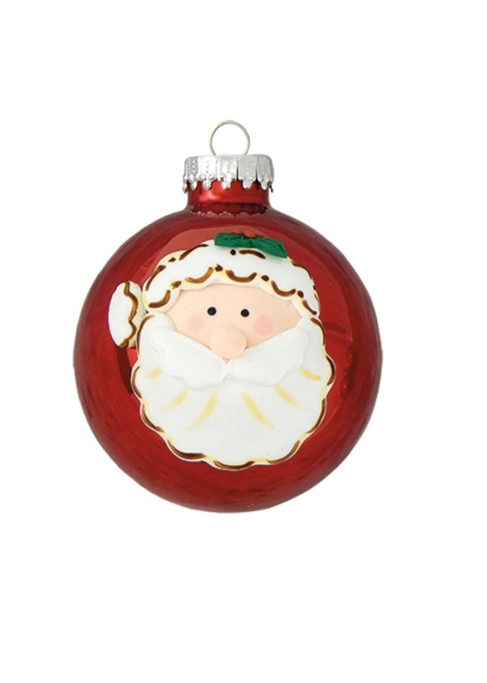 Glazen glimmende appelrode kerstballen 7 cm