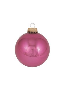 Kerstballen Malaga Roze Glanzend