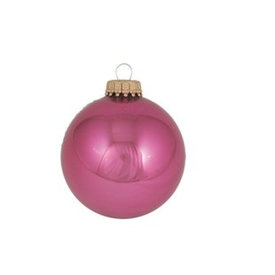 Kerstballen Malaga Roze Glanzend