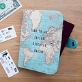 Sass & Belle Paspoort hoes met wereldkaart van Sass & Belle uit de vinatage map collectie