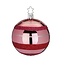 Inge Glas Manufaktur Ringen en strepen roze kerstbal 8 cm