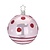 Inge Glas Manufaktur Kerstbal licht Roze met Rode en Witte Stippen en Strepen
