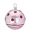 Inge Glas Manufaktur Stippen en strepen roze kerstbal 8 cm