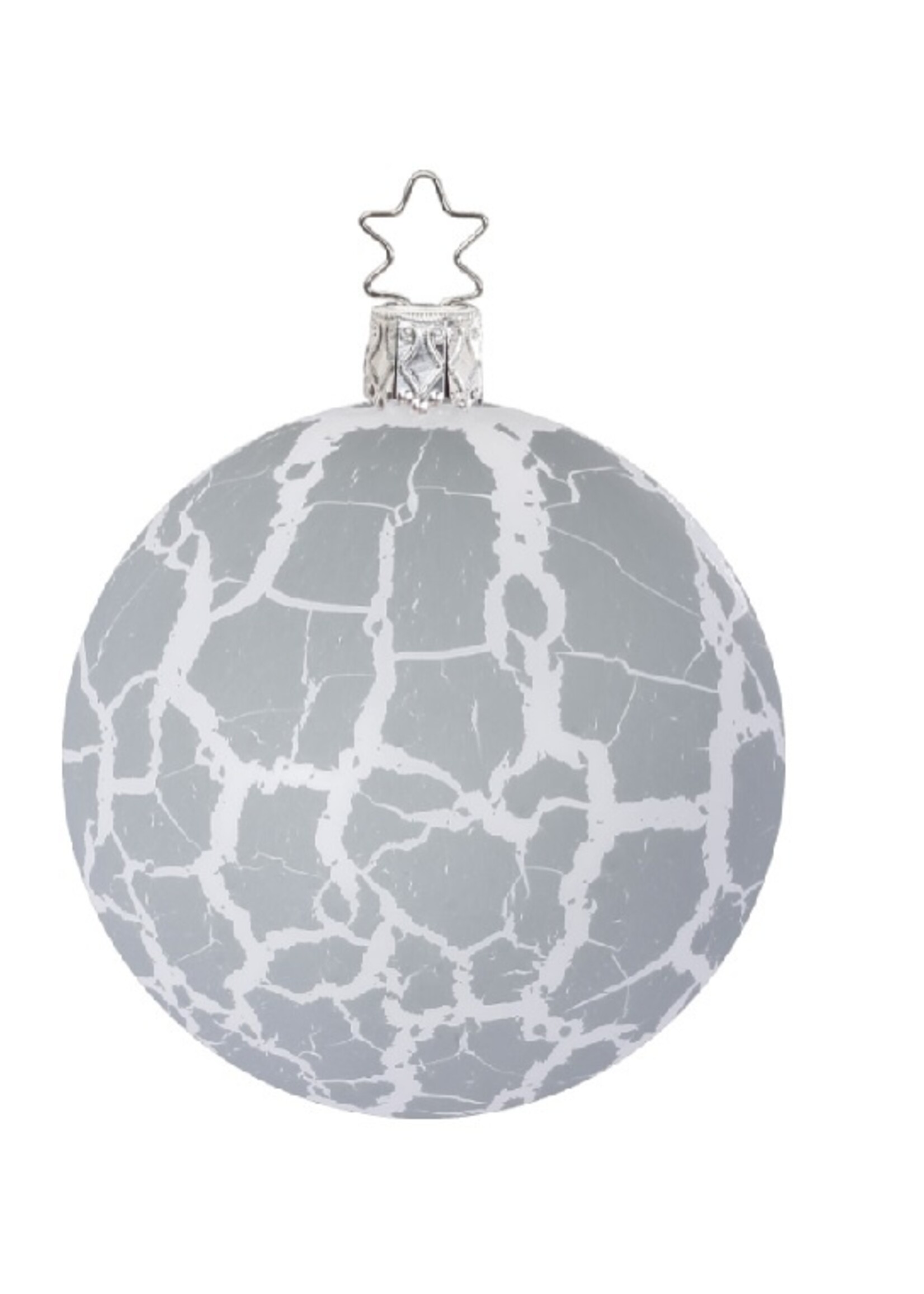 Dusty grey and white, wit en grijze kerstbal 8 cm