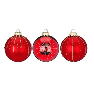 Rood Deluxe Kerstballen - set van 3