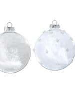 Kerstballen Transparant met Veertje - set van 2